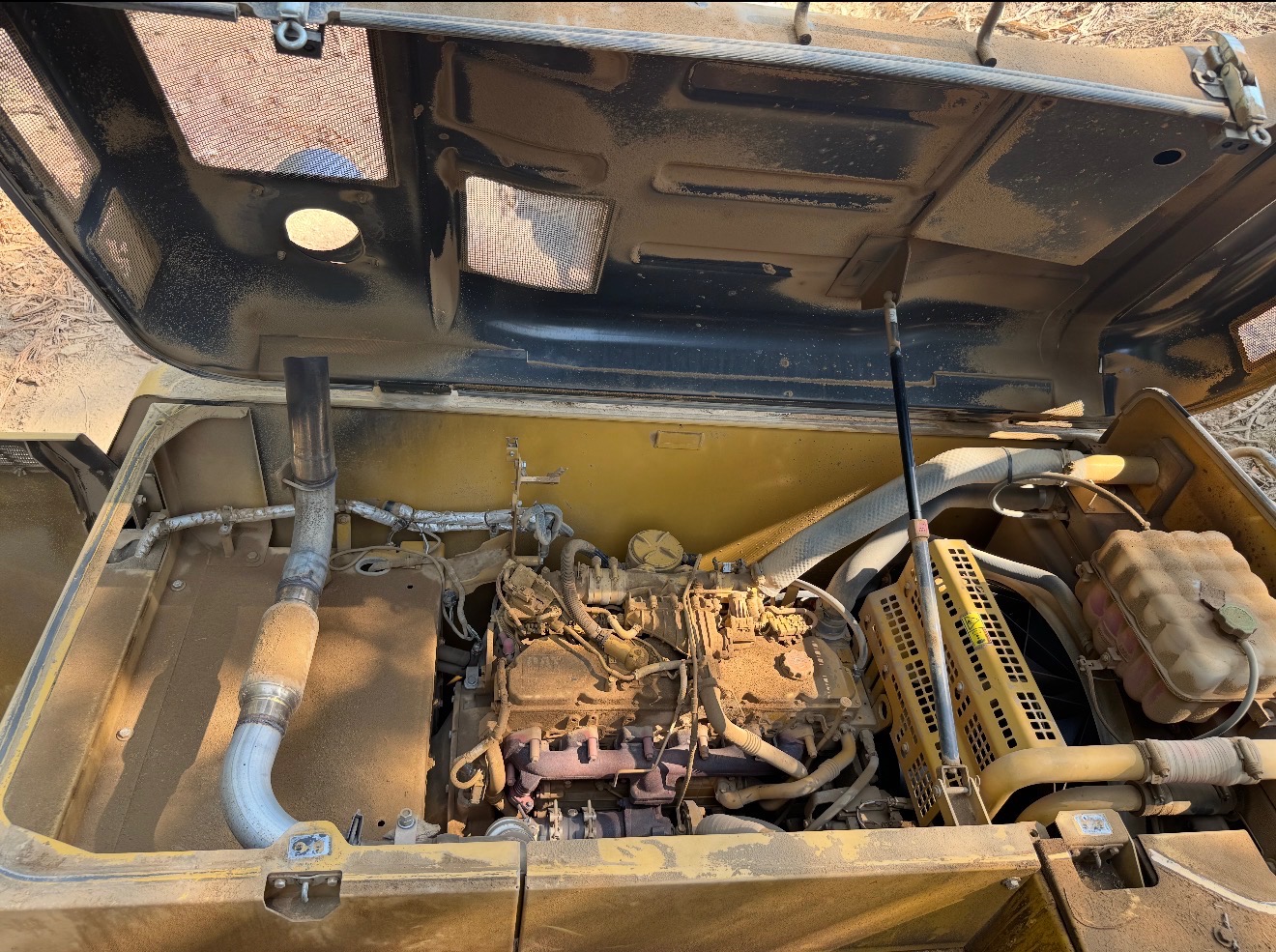 Heavy equipment degrease before pressure washing
